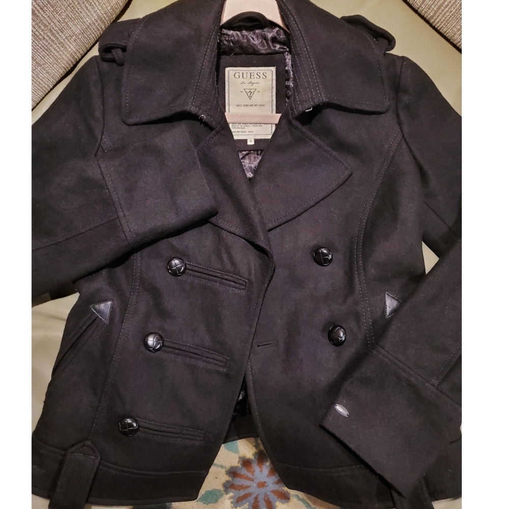 🔥GUESS🔥 classic peacoat in black - size small
